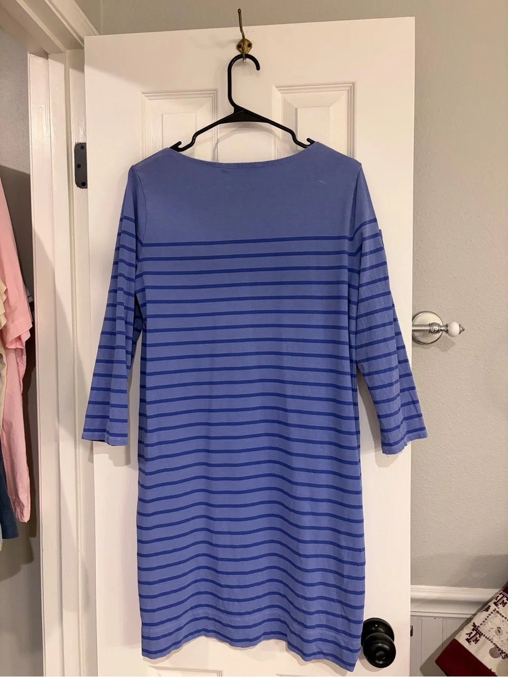 Vineyard Vines T Shirt Dress Small Periwinkle Stripe Preppy Cotton